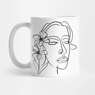 Lines Face and Flower Mug